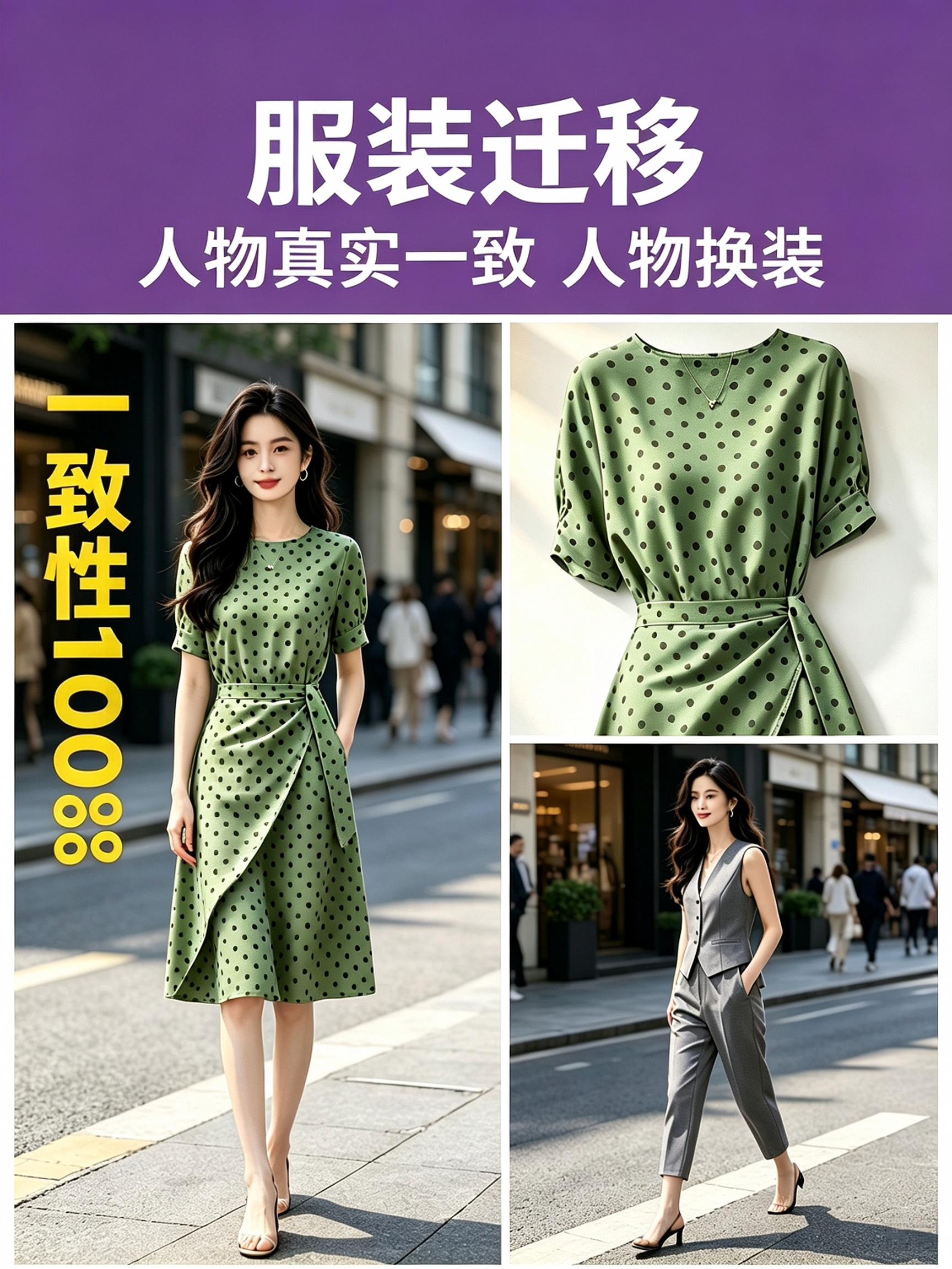 Qwen 2511 电商模特换装 服饰迁移效果预览