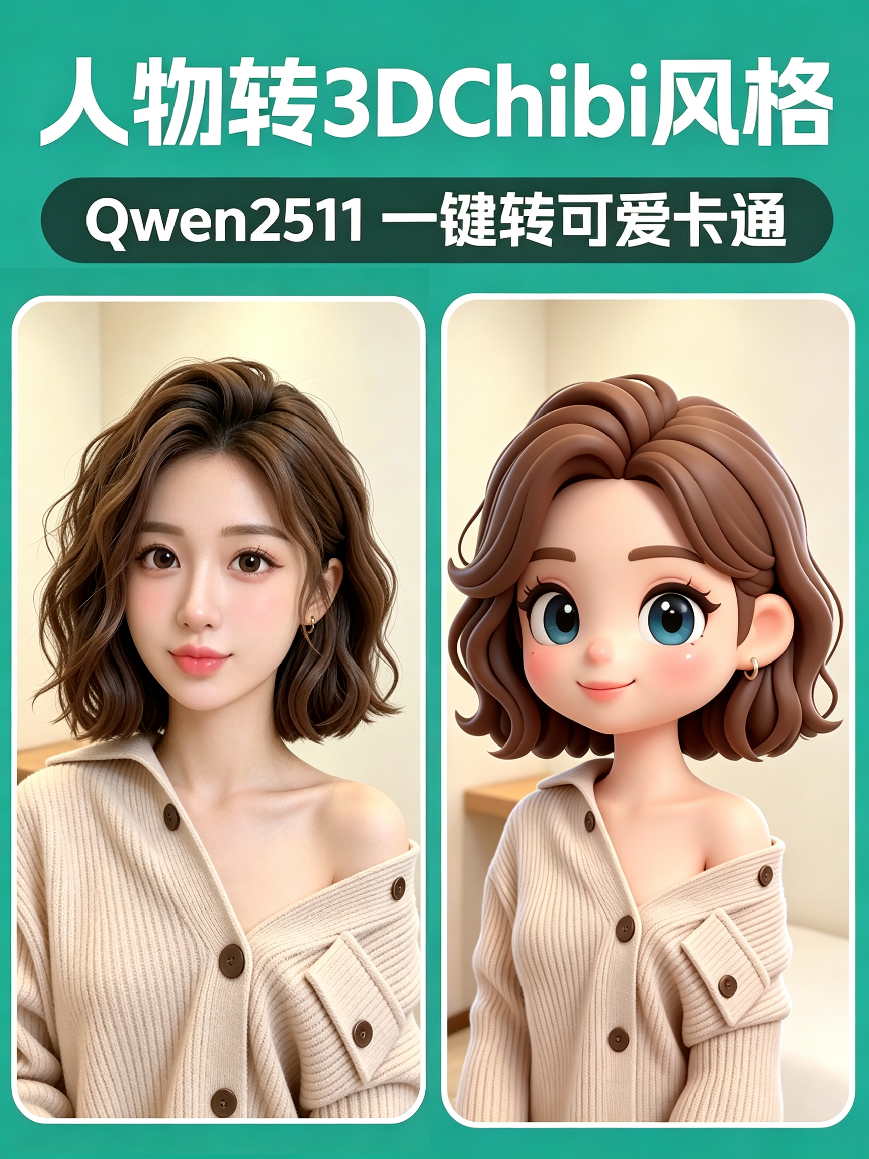 Qwen2511 3DChibi风格效果预览