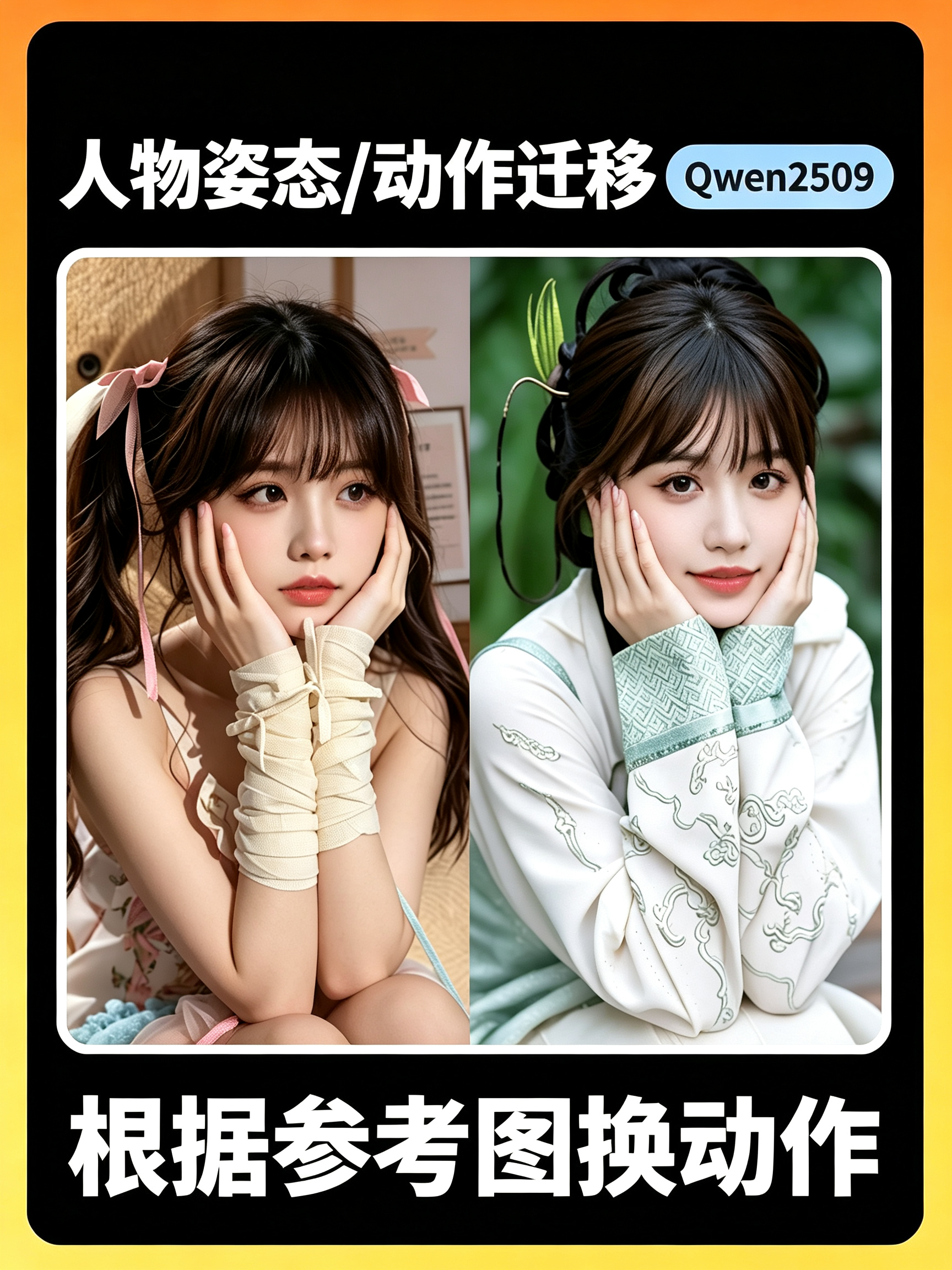 Qwen2509 人物动作迁移效果预览