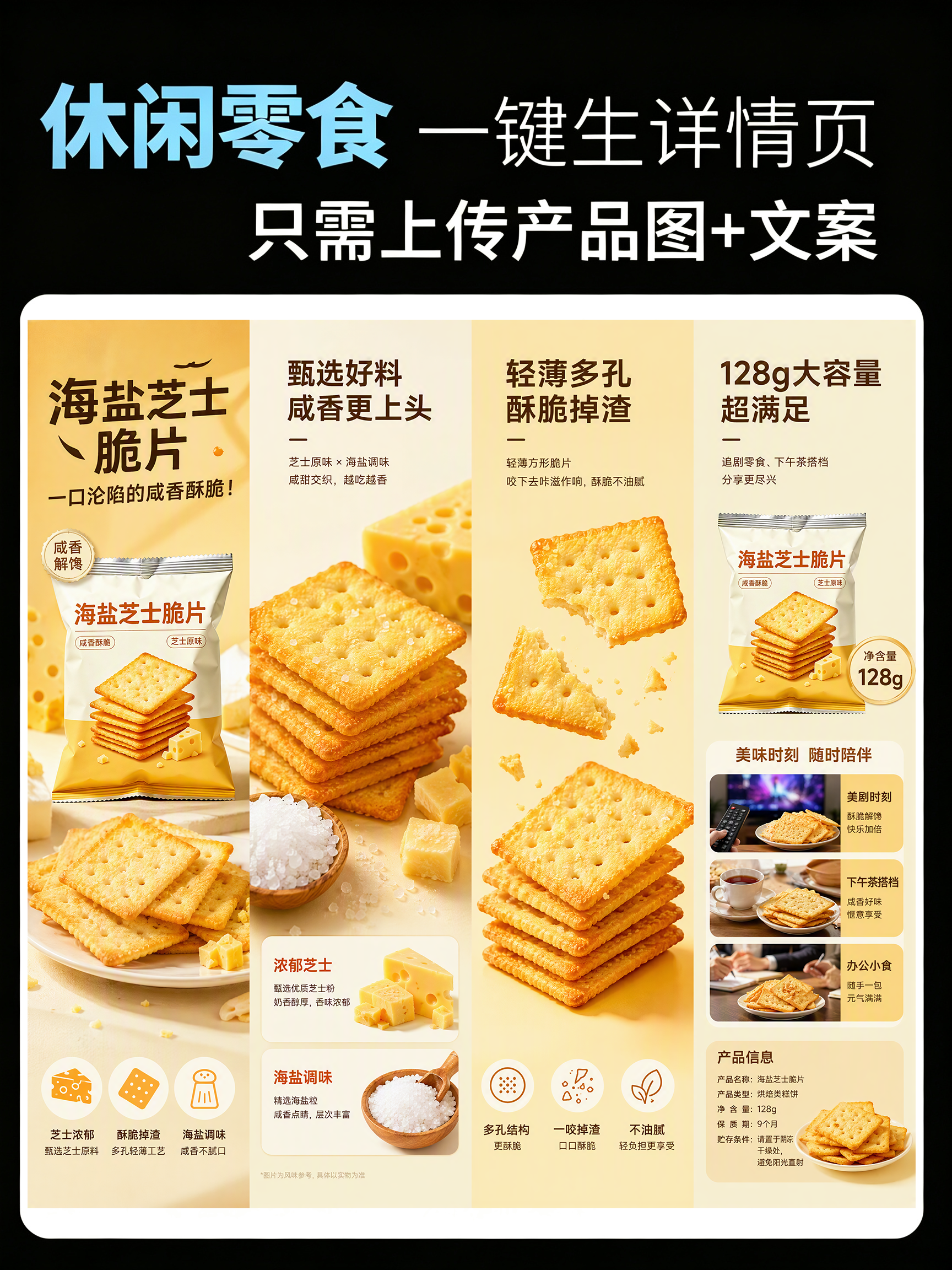 休闲零食类目 一键生成详情页效果预览