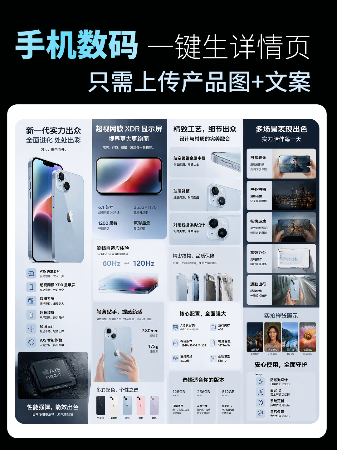 3C手机数码类目 详情页设计效果预览