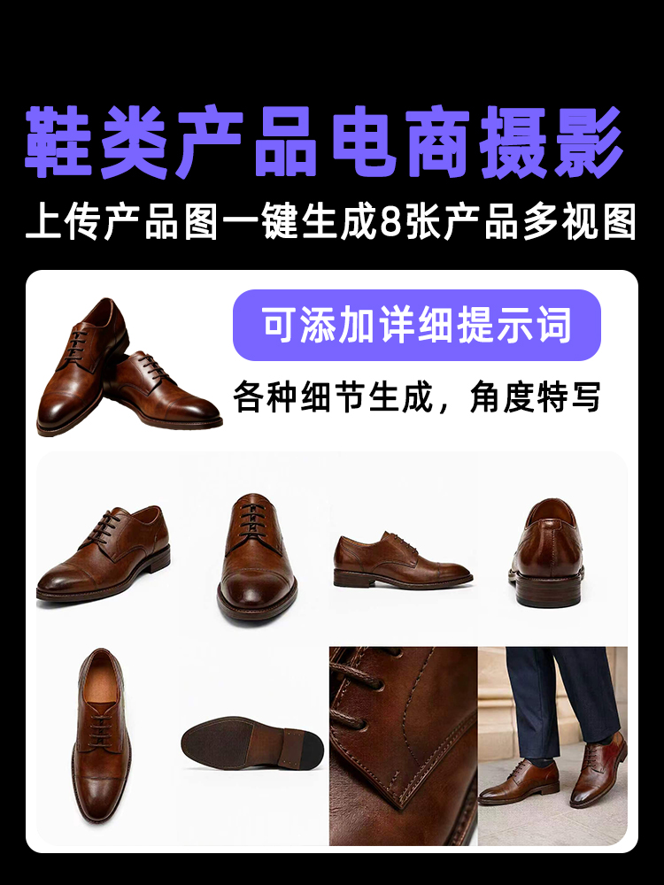 一键生成鞋类产品多视图效果预览