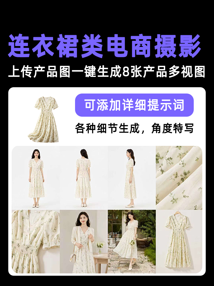 一键生成连衣裙类产品多视图效果预览