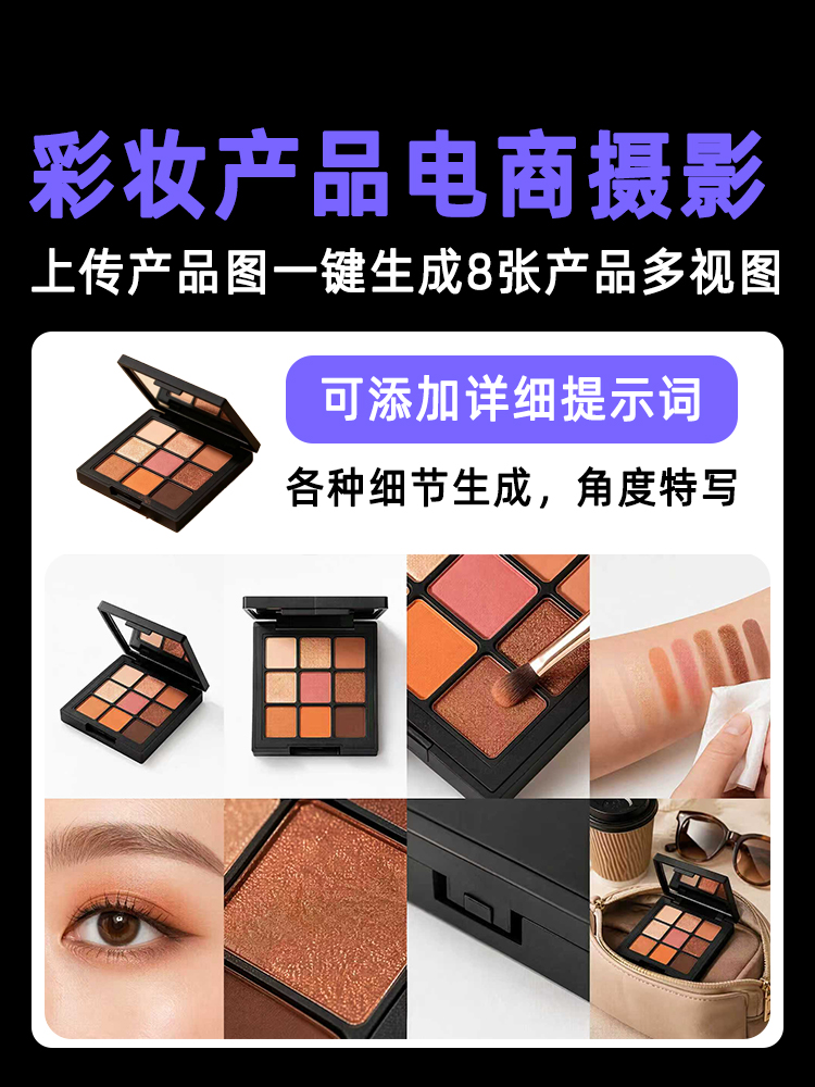 一键生成彩妆类产品多视图效果预览