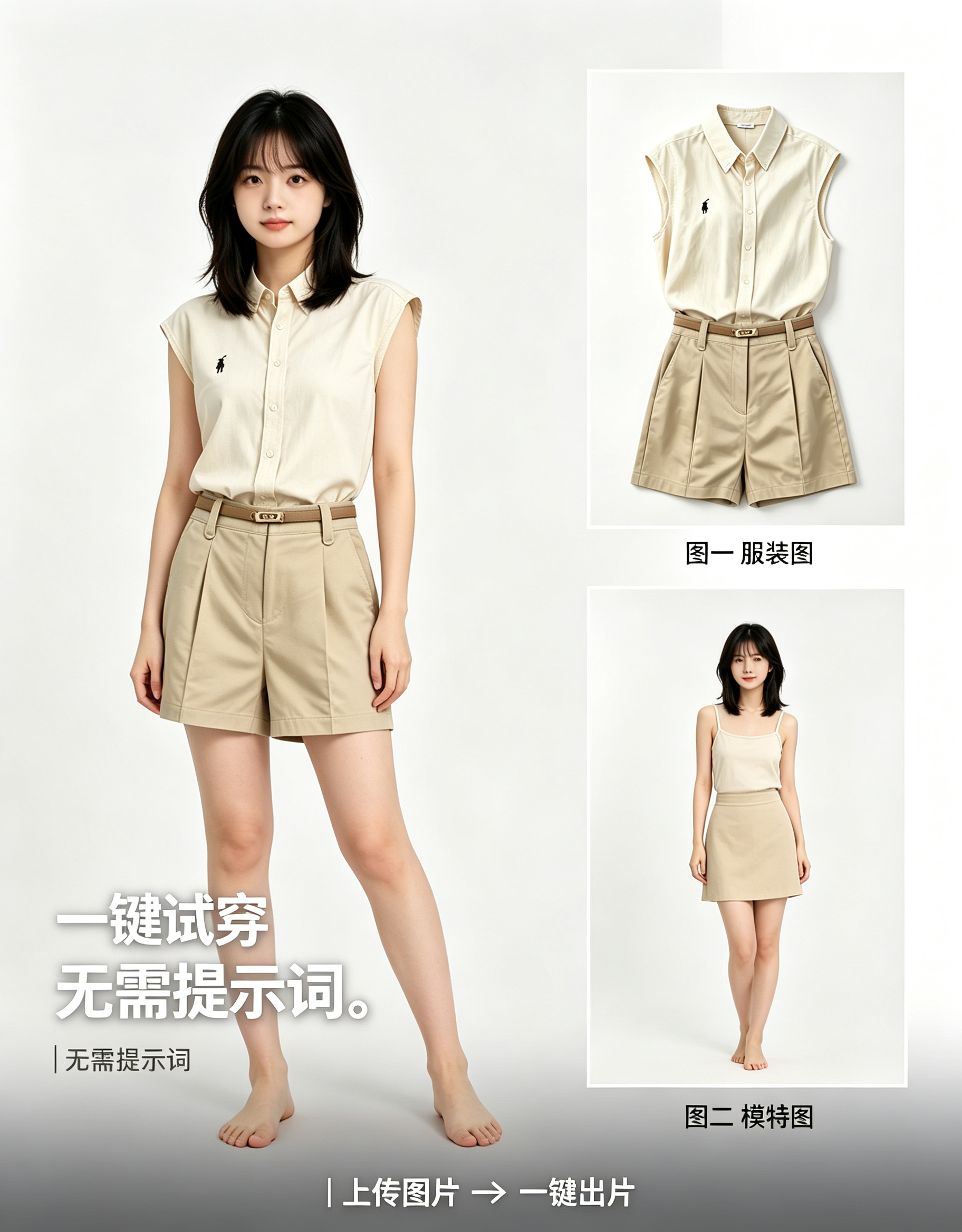 服装模特一键试穿 指定模特穿着效果预览